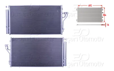 WISCO 97606-2Y500 Klima Radyatoru 692x384x16 97606-2Y500