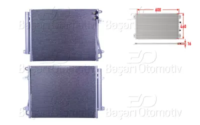 WISCO 3C0820411B Klima Radyatoru 608x460x16 3C0820411B 3C0820411D 350203634000 35613 94832 8FC351317551 814089 VW5226 946183 905644