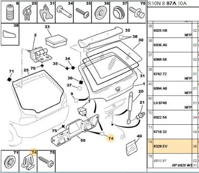PSA 8328.EV Bagaj Kapak Bakalit Agraf 8328EV