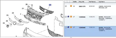 PSA 13395646 Panjur Izgara 1320213 13395646