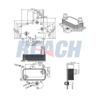 ASPART 6OCO1097 Yağ Soğutucusu Opel Combo D-Doblo 1.6d (Contalı)  49870240 55230792 55230793 55235062 55236720 55273044 98710702501 99610702507 K68275310AA K68320861AA