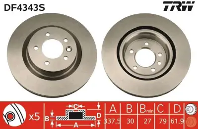 BRAXIS AE0819 Fren Dıskı On Range Rover Sport 05-09 4.4 Dıscovery 3 05-09 SDB00014