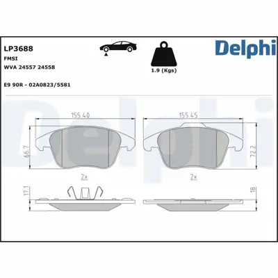DELPHI LP3688 On Fren Balatası 2008 Iı-208 Iı-P3008 P5008 C4 Iı Ds4 Ds5 C4 Pıcasso 2,0hdı 16v 138ps 10 , 06 Ep6cdt 1647862680