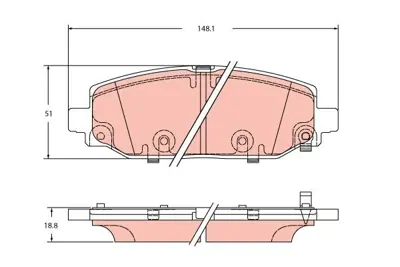 MGA 55841 Fren Balatası On Jeep Wrangler 18- 68385238AA 35198 P37026 8DB355040251 K68385238AA 190904 BPM190904 LP3582 2613601 PCA190904