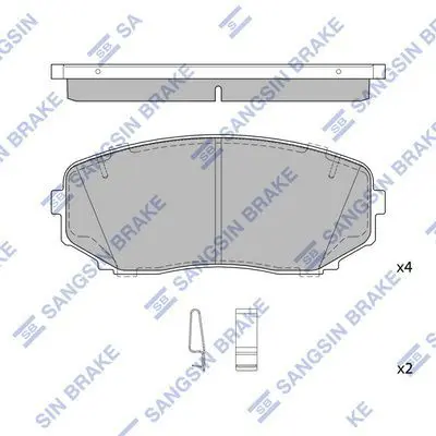 SANGSIN SP1603A Ön Fren Balata Mitsubishi Eclipse Cross 17-> / ... BBP2691 37643 4605B475 181962233 170903 MDB3998 FDB4365 LP3399 4605B541 MDB4146
