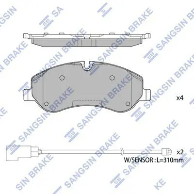 SANGSIN SP1885 Ön Balata Ford Transit V363 14> -Transit Custom 2.2 Tdci 12> 2 Adet Kablolu 1842632 6982HPS 252560217 ADB22142 RAP1228 8DB355020691 T2269 LBP2062 50916955 13046026112