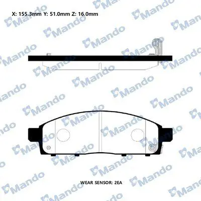 MANDO MPM05NS Fren Balata On 06> L200 2.4 2.5di-D Y.No:Rmpm05ns PA504AF 4605A198 70412034P B1N208T ADC44272 DP1010100003 227952 BP5552 GMD1519 193662