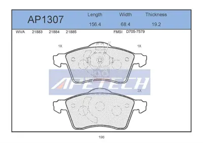 APETECH AP1307 Fren Balata 457 BRP0908 BD8024 598675 B1G10204192 363710201107 986TB2038 FSL1163 363700485047 363702160419