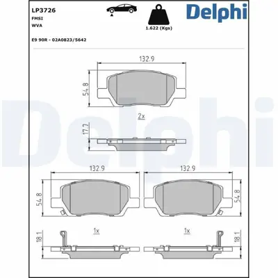 DELPHI LP3726 Fren Balatasi 58101K7A70