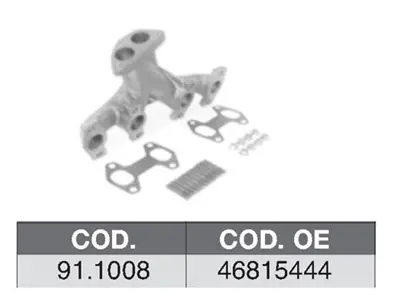 FIAT OPAR 46815444 Egzoz Manifoldu       Db/Po/Bm 46815444 4C117375K 322272 279191 259191 29303502 NOCAT 46803900 99922 K917