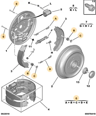 PSA 4308.69 Arka Fren Yay Takımı 430869 4241L7 1606631180 1609066080 4241P1 1663939580 424211 424227 4402E6 424210
