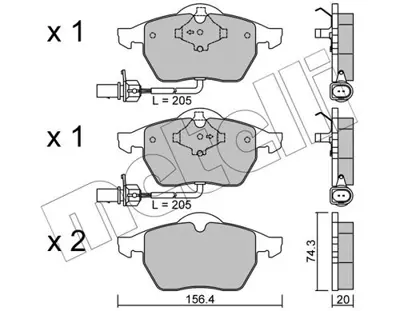 METELLI 22-0181-3 On Fren Balatasi Kablolu Vw Audi Skoda 8E0698151K