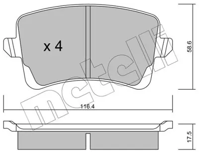 METELLI 22-0776-0 Arka Fren Balatasi-Disk 330×22 Audi A4 08-16 A5 08-17 Q5 09-17 8K0698451P