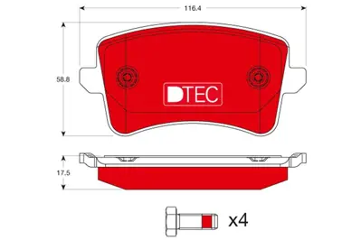 TRW GDB1765DTE Arka Fren Balatasi-  disk 330×22 Audi A4 08-16  a5 08-17  q5 09-17 8K0698451P