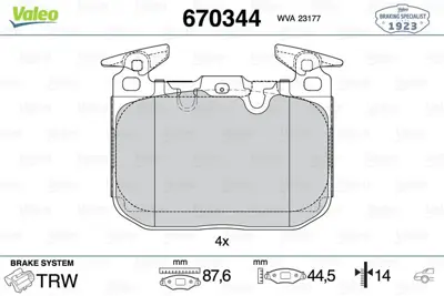 Valeo 670440 Fren Balatasi On Jaguar Xj Serie I JLM1829