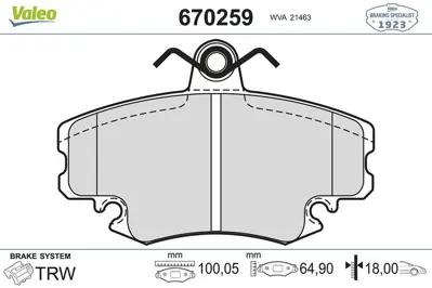 Valeo 670259 Fren Balatasi On Dacia Sandero 2007 7701208265