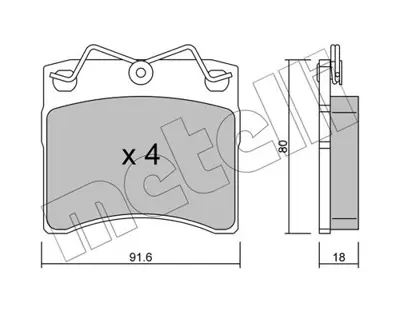 METELLI 22-0163-0 On Fren Balatasi-  Vw Transporter 91-04 701698151H