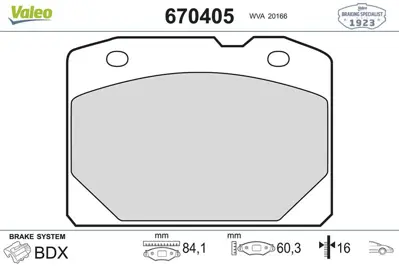 Valeo 670405 Fren Balatasi On Lada Kalinka 1981 2101350108
