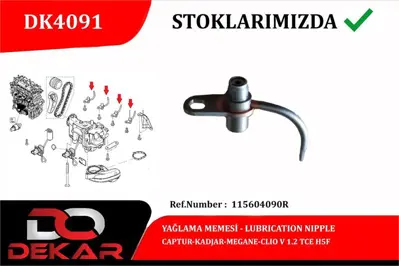 DEKAR 4091 Yaglama Memesi Captur Clio Iv Megane Iv 1.2 H5f 115604090R