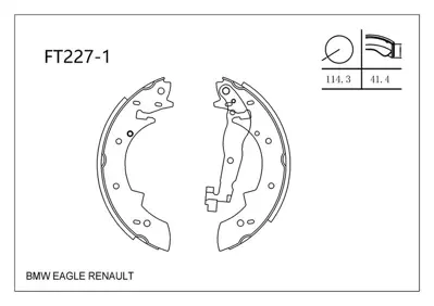 MGA 54271/1 Kampana Pabuclu Balata  Bmw   E30  6025070412 42411R 42411H FSB333 60749883 7701349705 7701205104 7797112218 7701499153 BBS6086