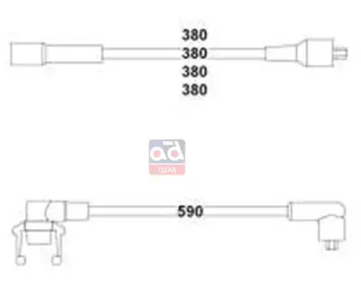 HELLUX HBX-3316 Buji-Bobin Kablosu R19 Duz 0160397  7702253397B 7702247027