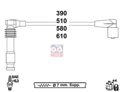 HELLUX HBX-3254 Buji Kablosu Tk 94> Astra.F-Vectra.B 1.6 16v -X16xel- 1612561 1282155 300891159 1612552 ODU246 ODS245 ZEF1159 300891160 T987B 90443584