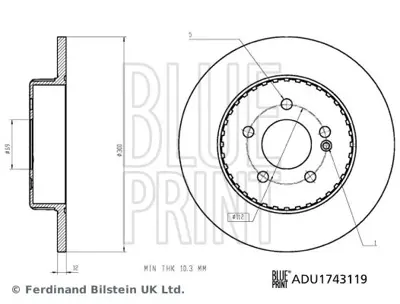 Blue Print  ADU1743119 Fren Diski Arka Mercedes C-Class W205 S205 C205 A2... A0004230512