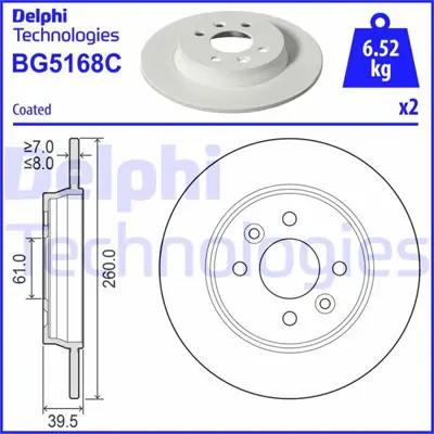 DELPHI  BG5168C Arka Fren Diski Tk. Renault Clio V 19> Deliksiz... 440A00868R
