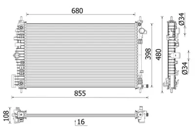 BEHR MAHLE  CR2698000P Radiator Opel Insignia 