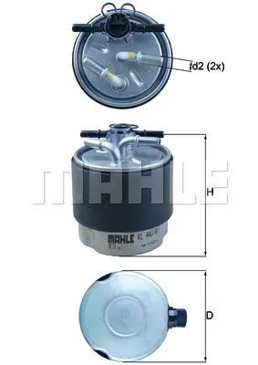 BEHR MAHLE  KL440.41 In-Line Fuel Filter F026402125 FCS863 H344WK