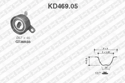 NTN / SNR  KD46905 Triger Kayiş Seti (Eksantrik Seti) Toyota Corolla ... 1350502030 HTG125 140800 V56900 T41072 GT36903 18233 CR5020 ATB2166 QTT480