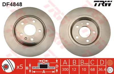 TRW  DF4848 Arka Fren Aynasi A4-A5 1.8-2.0 07=> A6 1.8-2.0 ... 8K0615601B 562505BC 8A75911 DDF1666 1155230042PD 986AB6712 BG4081 92160103 DDF16661 24011201781
