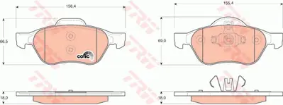 TRW  GDB1687 Ön Balata Megane Ii 02> Scenic Ii 02> Clio I... 240231 7701209100 902 363802161208 5P898 410601237R 232151801 PF1289 DBP1440 84300