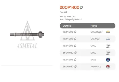ASMETAL 20OP1500 Rot Mili Corsa C/Combo C (320mm) 19545 206447 2993801 40919545 6160310001 G2947 JAR991 L24221 TA2029