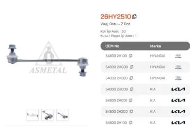 ASMETAL 26HY2510 Z Rot I30 07->/Ceed 06->/Elantra 06->/Cerato 08-> On 3500101
