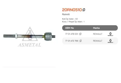 ASMETAL 20RN0510 Rot Mili Laguna Ii 01-> 2551201 JAR662