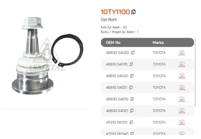 ASMETAL 10TY1100 Ust Rotil Hilux Vigo 06-> 4x4 4x2 