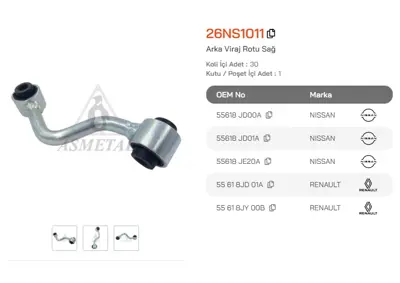 ASMETAL 26NS1011 Z Rot Qashqai/Koleos 08-> Arka Sag 