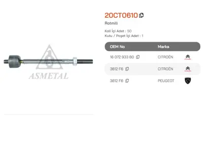 ASMETAL 20CT0610 Rot Mili C3 10-> 3536801