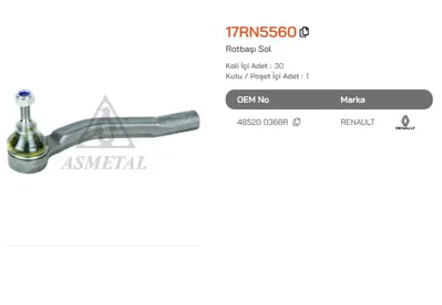 ASMETAL 17RN5560 Rot Basi Clio Iv 12->/Captur Sol 