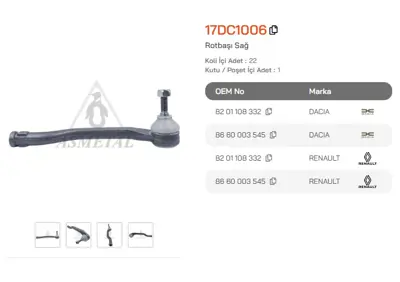ASMETAL 17DC1006 Rot Basi Duster 10-> Sag 3578101 JTE1195