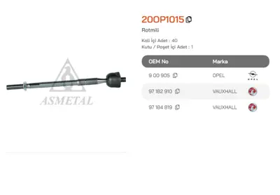 ASMETAL 20OP1015 Rot Mili Frontera B 98- Sag-Sol 3440101 6160310007 G2954 JAR1046 TA1917