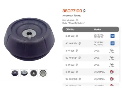 ASMETAL 38OP7100 Amortisör Takozu Vectra B 95-03/Astra G 98-05/Tigra B 04->/Corsa C 00-> (1.6-1.8-2.0) 