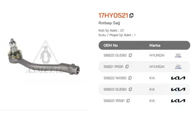 ASMETAL 17HY0521 Rot Basi Accent Blue 11->/Rio 12->/Picanto Sag ADG087195 L43129