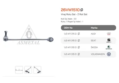 ASMETAL 26VW1510 Z Rot Golf Iv/Bora/Leon 96-03 (4 Motion) Ön Sol (335 Mm) 1160600011HD 19296 2588501 30919296 G7692 JTS394 L29628 TC1040