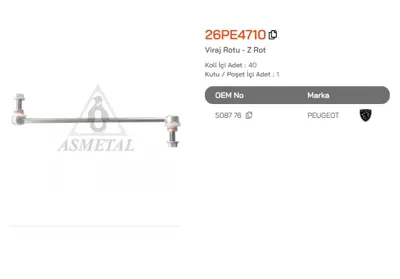 ASMETAL 26PE4710 Z Rot P508 11-> On Sag-Sol 