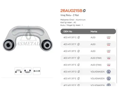 ASMETAL 26AU0215B Z Rot A6 04-> On 