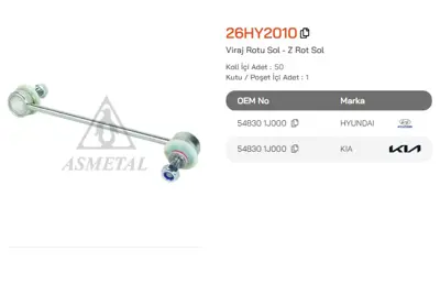 ASMETAL 26HY2010 Z Rot I20 08->/I20 10->/Venga 10-> On Sol 3584401 TC2284