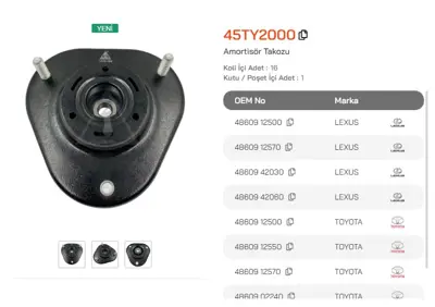 ASMETAL 45TY2000 Amortisor Takozu Corolla/Auris/Avensis 13-> On Sag/Sol 