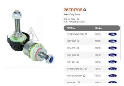 ASMETAL 26FR1708 Z Rot Focus 11-> 2.0 Arka Sag-Sol 3712301